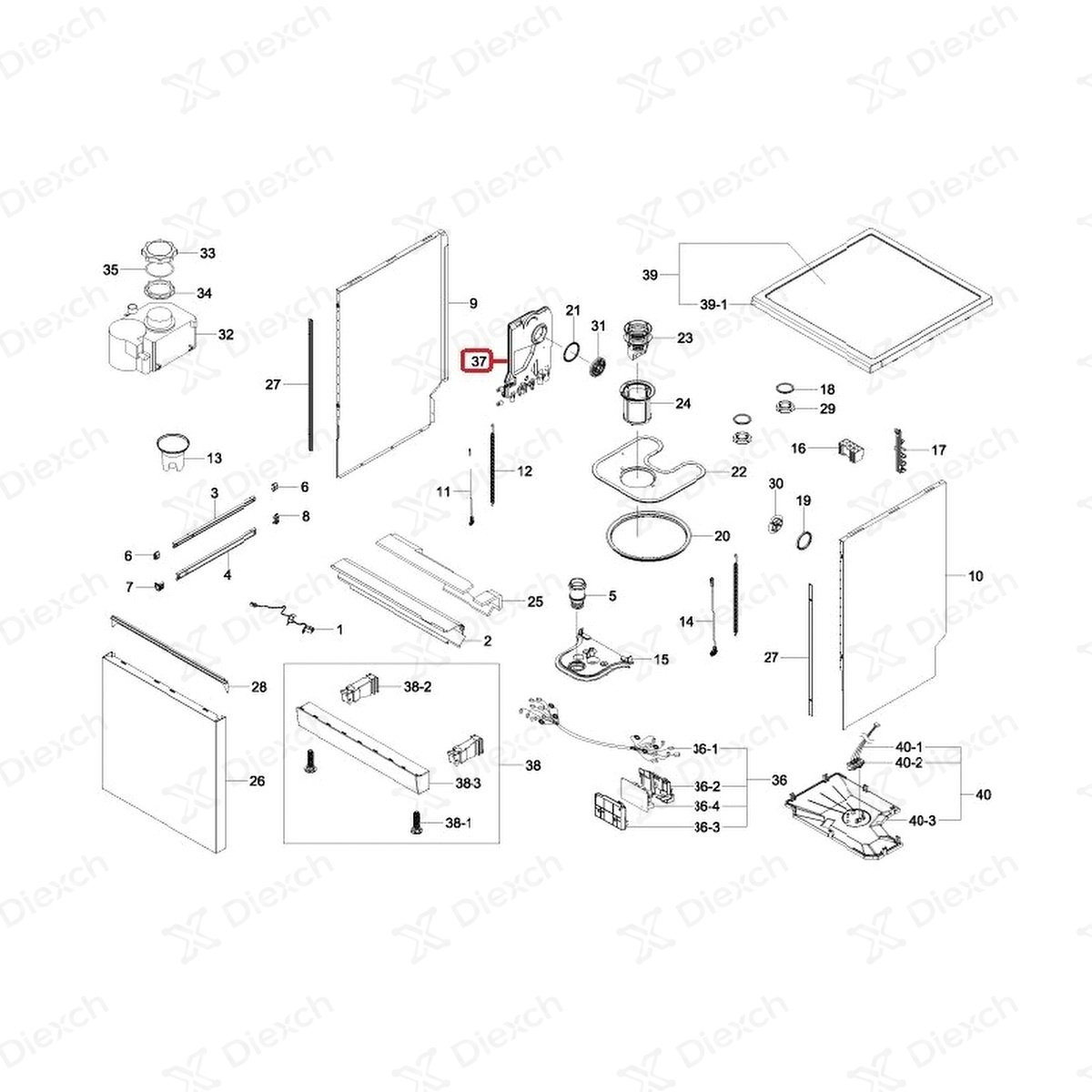 Imagen de Distribuidor de agua para lavavajillas Samsung DD9401091A