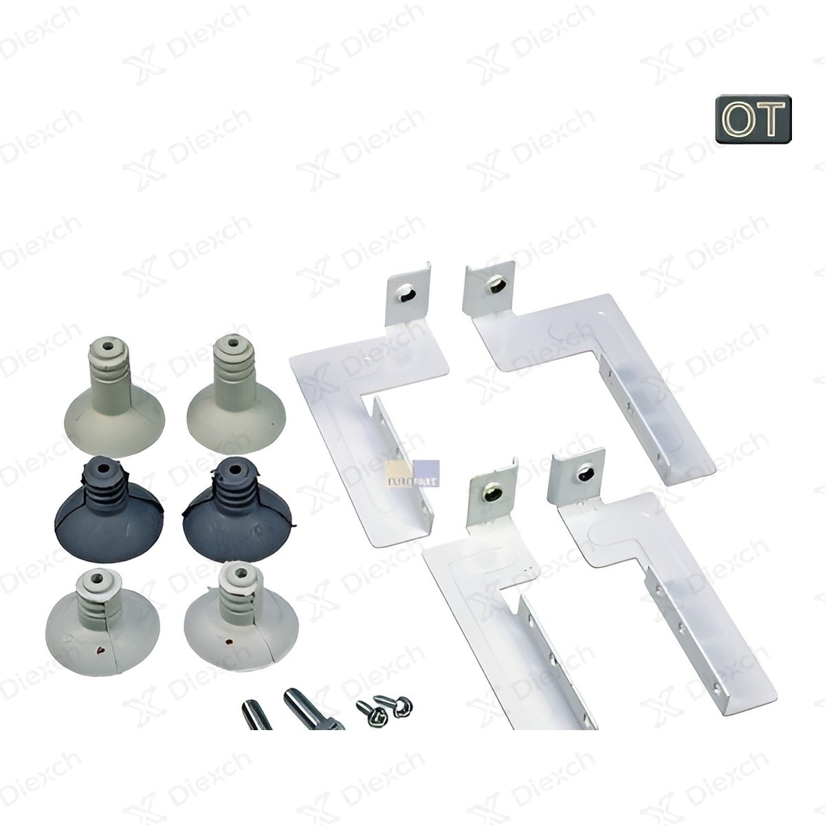 Imagen de Juego conexión columnas secadora (juego montaje) 9168900588 para lavadora AEG, Electrolux y Juno