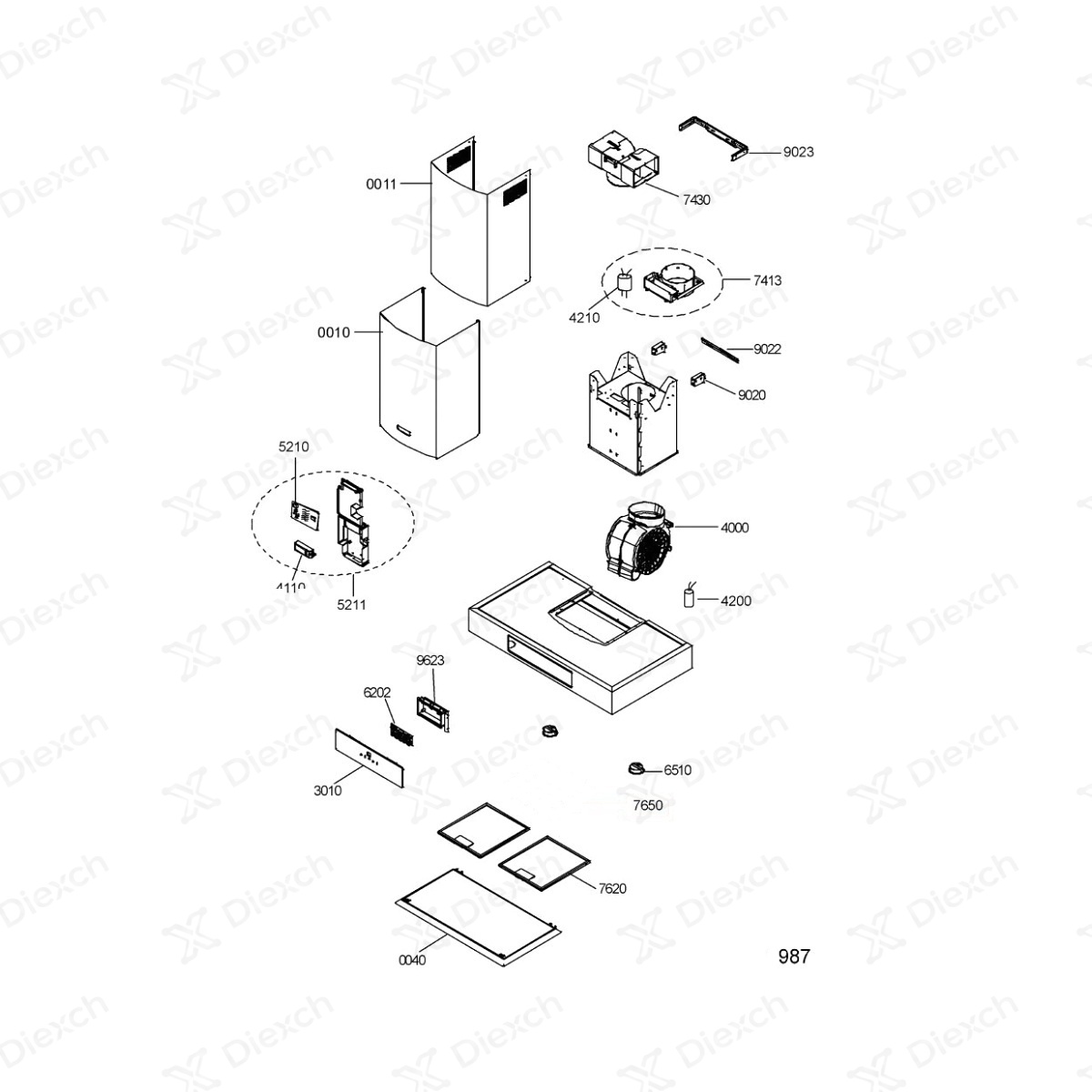 Immagine di filtro a carbone 481249028011 per estrattore di fumo Whirlpool e Kitchenai